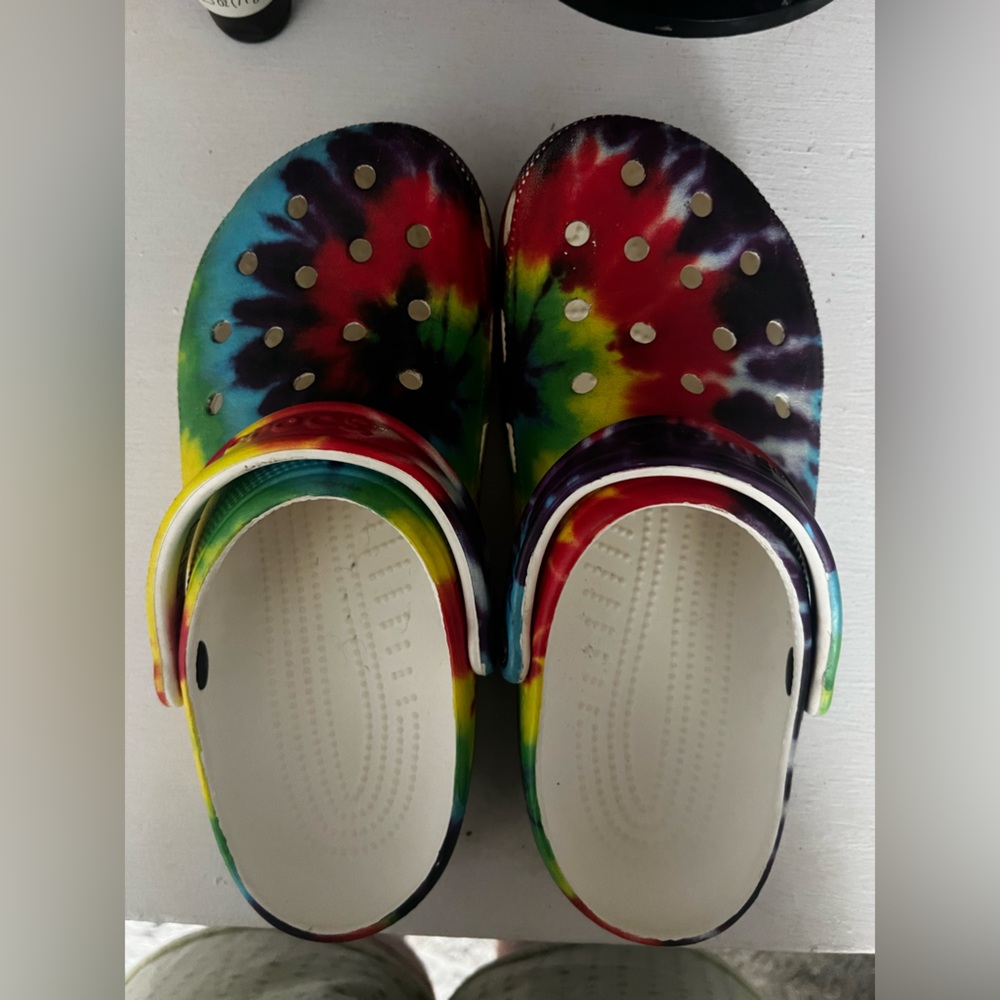 Tye-dye Crocs